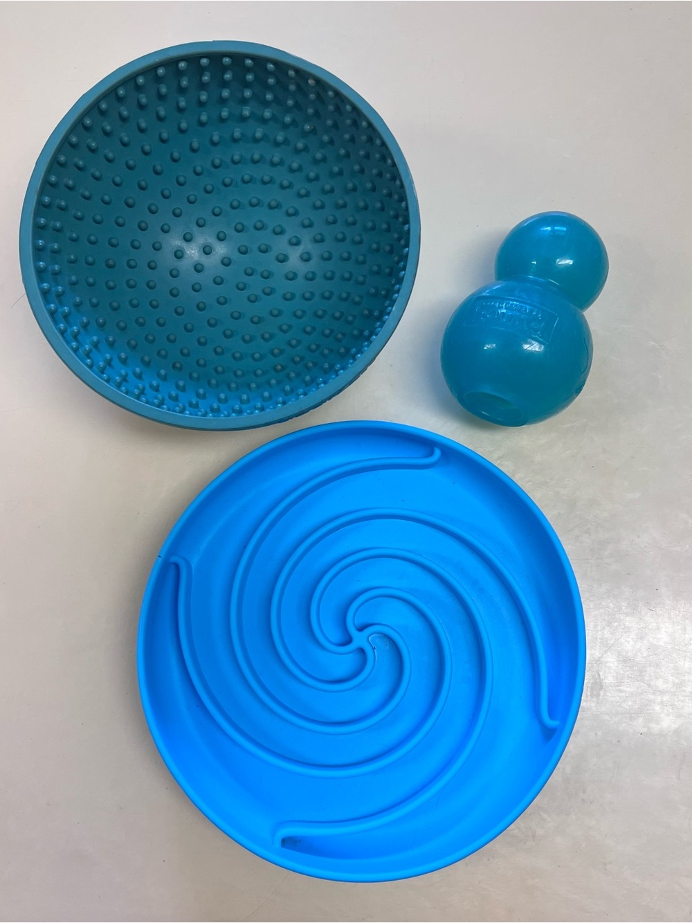 Bundle of 3 Blue Dog Enrichment Items Slow Feeder Puzzle Toy Frozen Treat